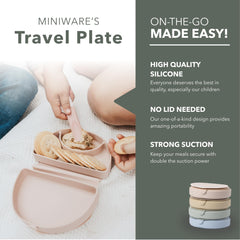 Miniware Silifold two-compartments plate keeps meals organized for little eaters