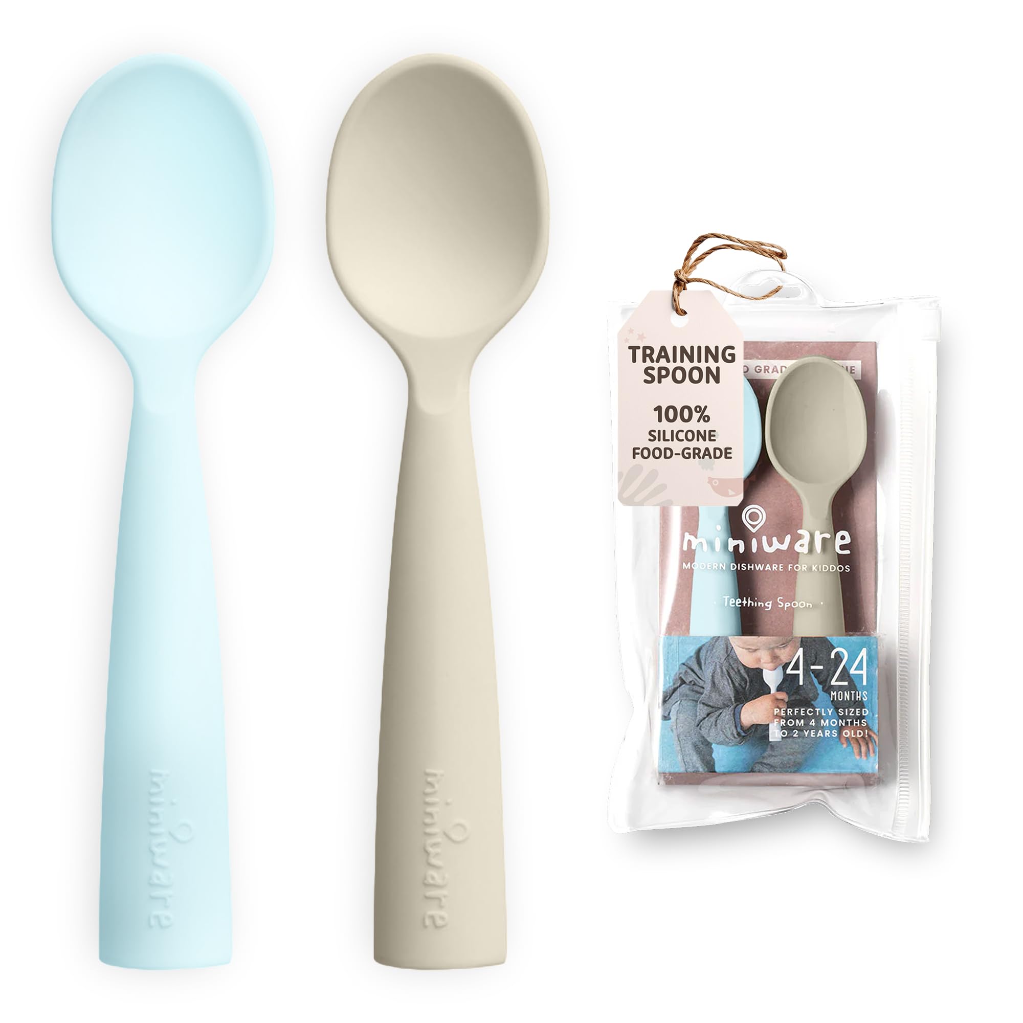 Miniware aqua training spoon with easy grip for tiny hands