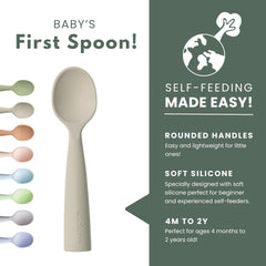 Miniware oat training spoon supports self-feeding practice