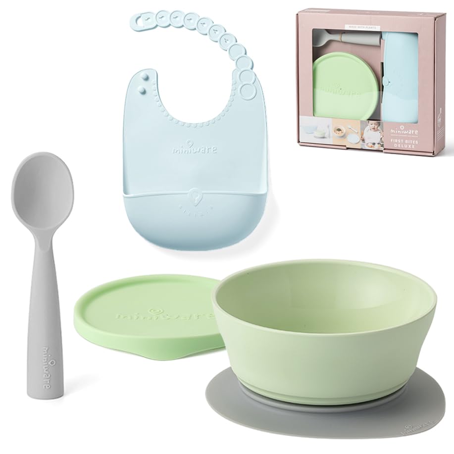 Miniware First Bites Deluxe bowl for easy self-feeding and scooping