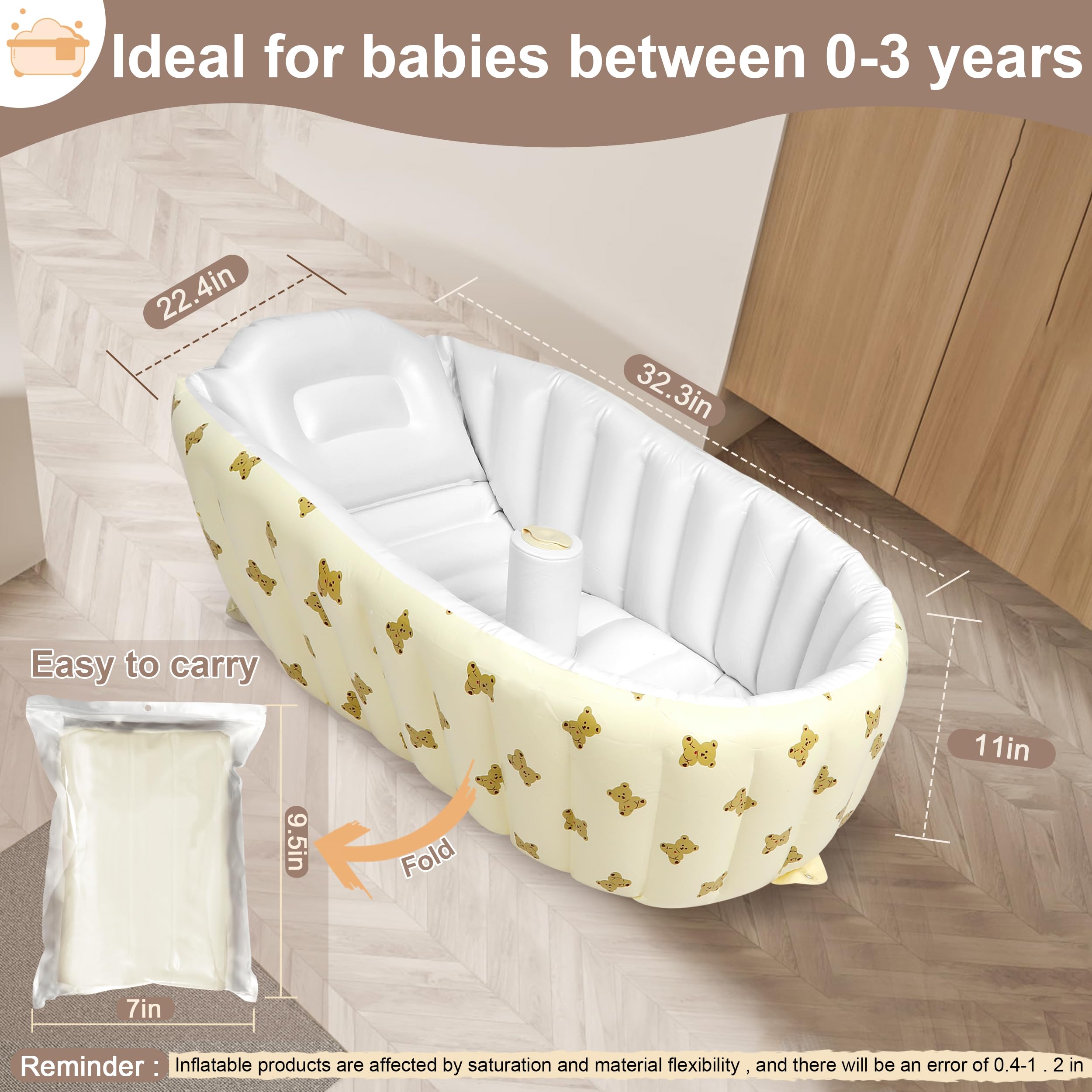 Mink Bear Tub drain plug for easy water release after bath.