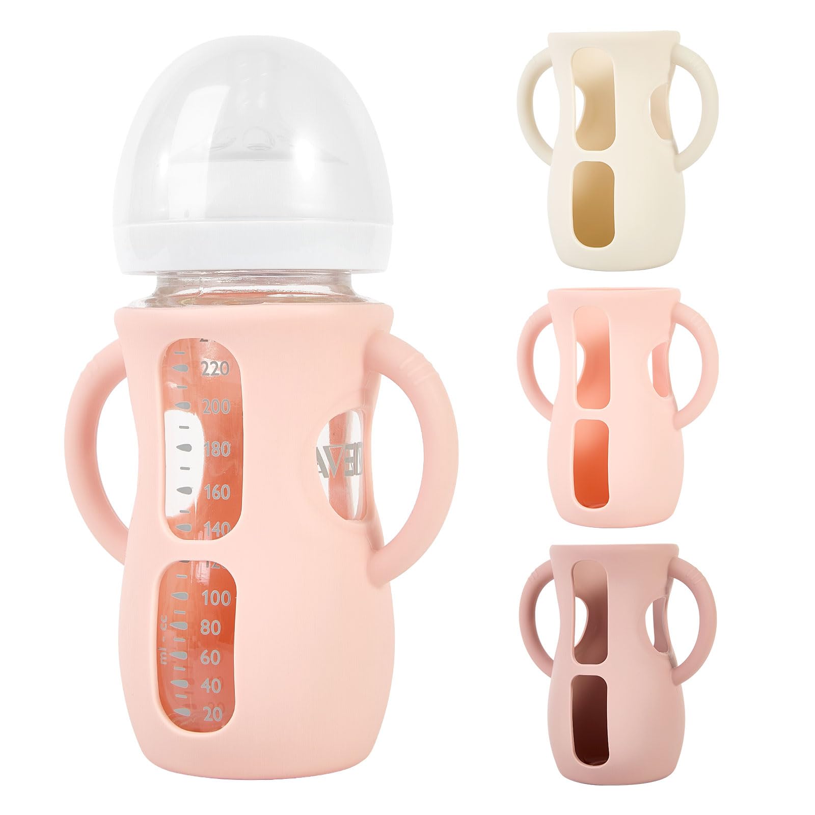 MINMUNJIU 3-pack silicone sleeves for Avent 8oz bottle provide protective wrap and grip