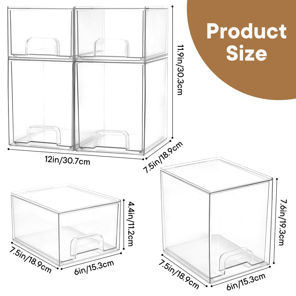 MINMUNJIU baby bottle organizer stackable drawers seen from the side for space saving.