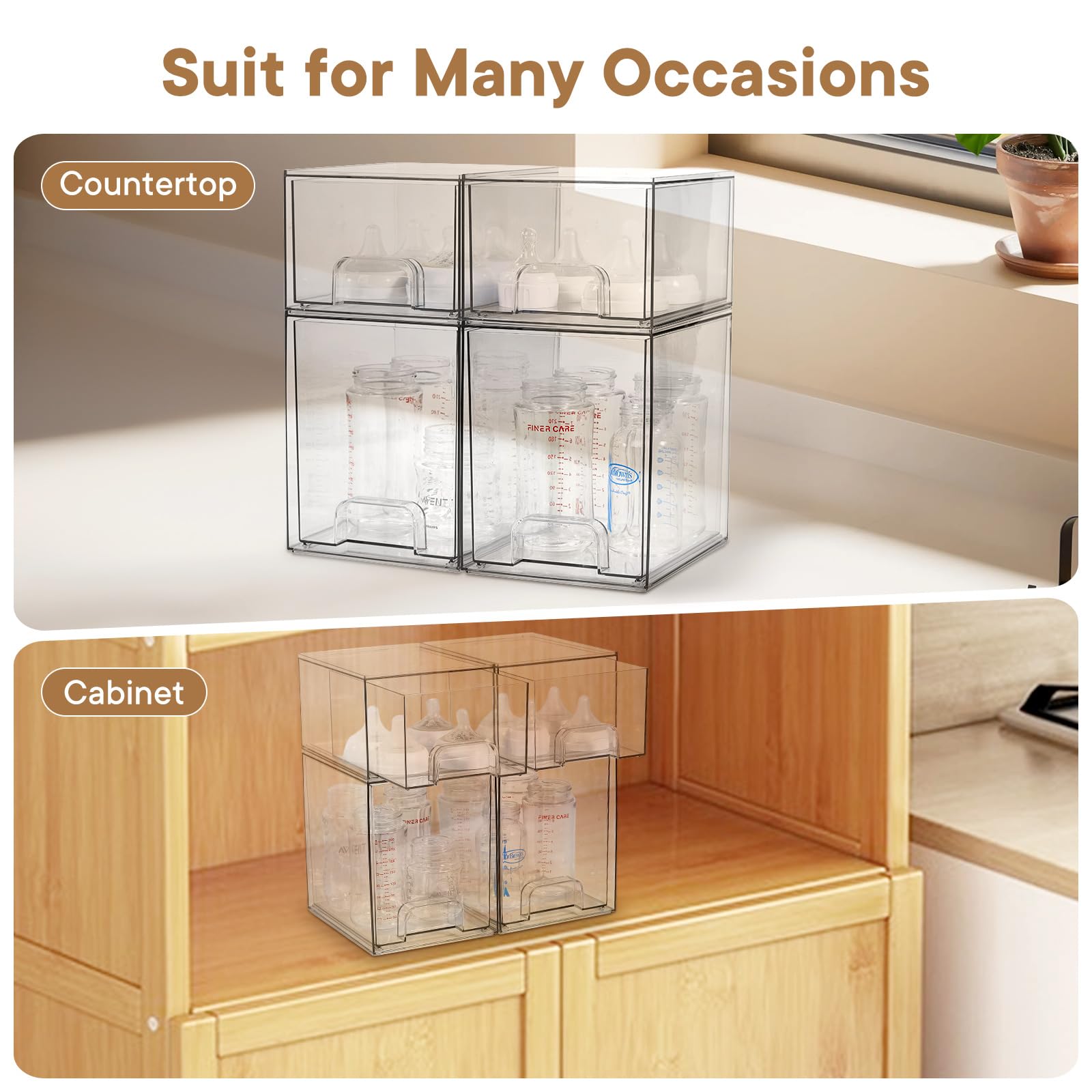 MINMUNJIU transparent acrylic drawer keeps items visible and protected.
