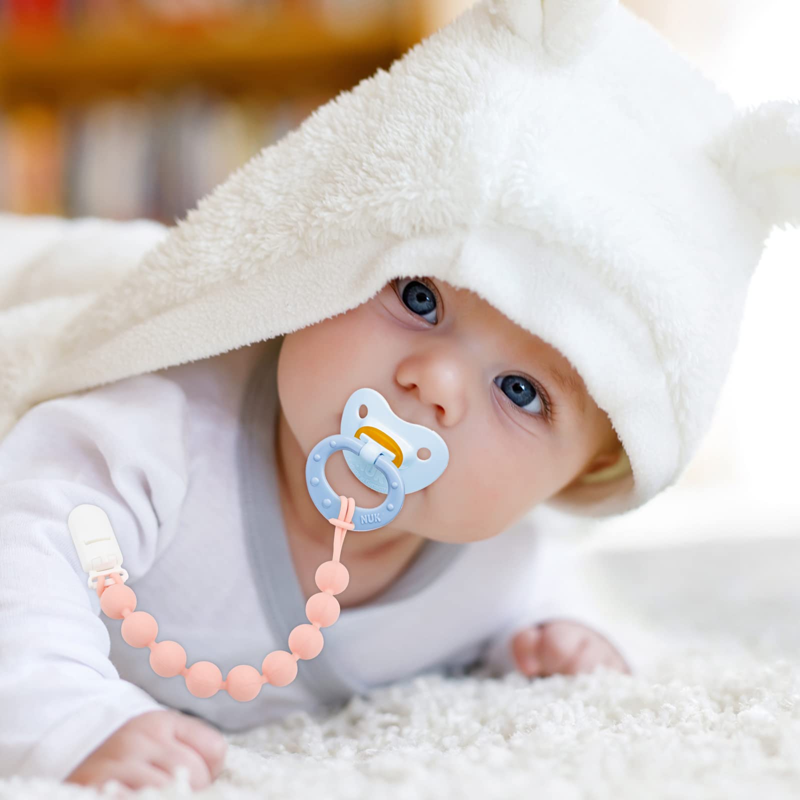MINMUNJIU silicone pacifier clip colorful varieties match baby outfits