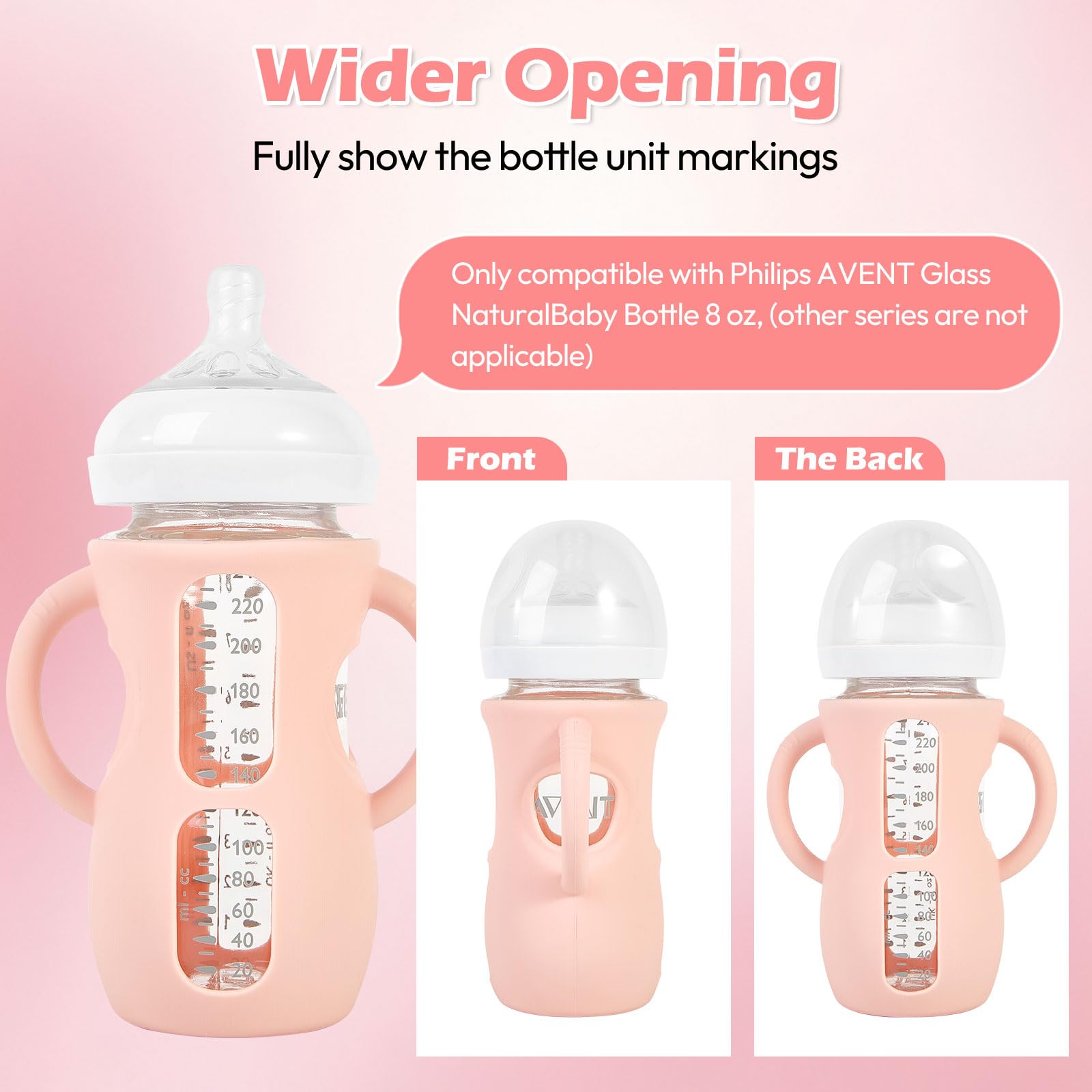 MINMUNJIU protective wrap enhances grip and safe handling of Avent glass bottles