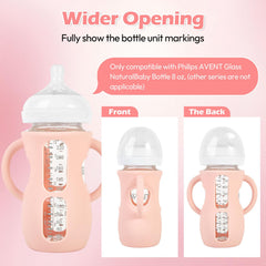 MINMUNJIU protective wrap enhances grip and safe handling of Avent glass bottles