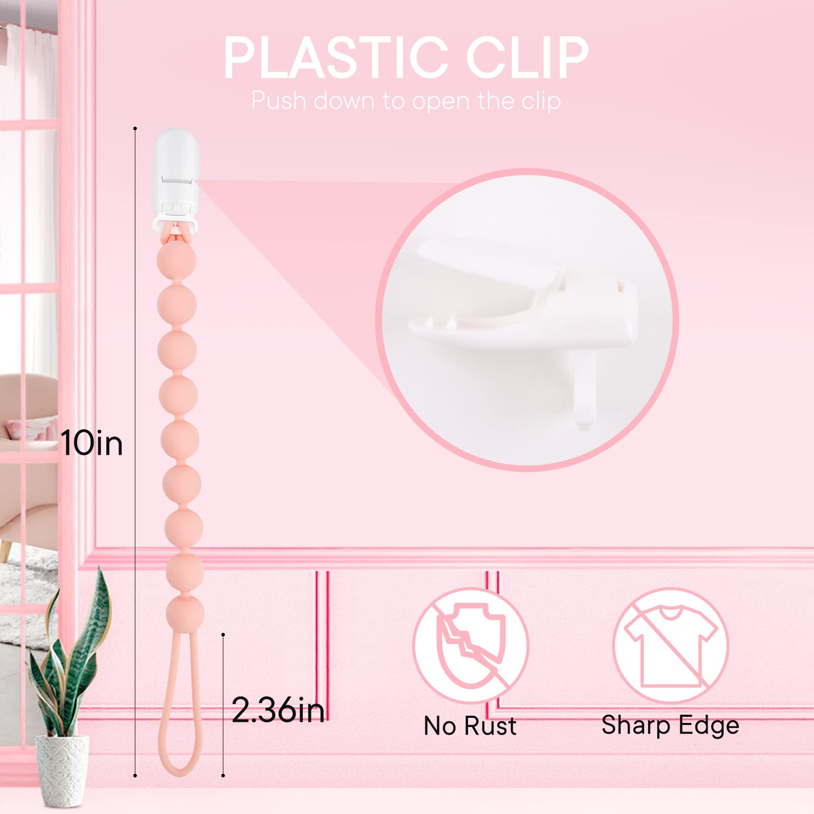 MINMUNJIU pacifier clip dishwasher-safe design for easy cleaning