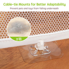 Minne Baby Banister Guard easy install with zip ties, no tools required.