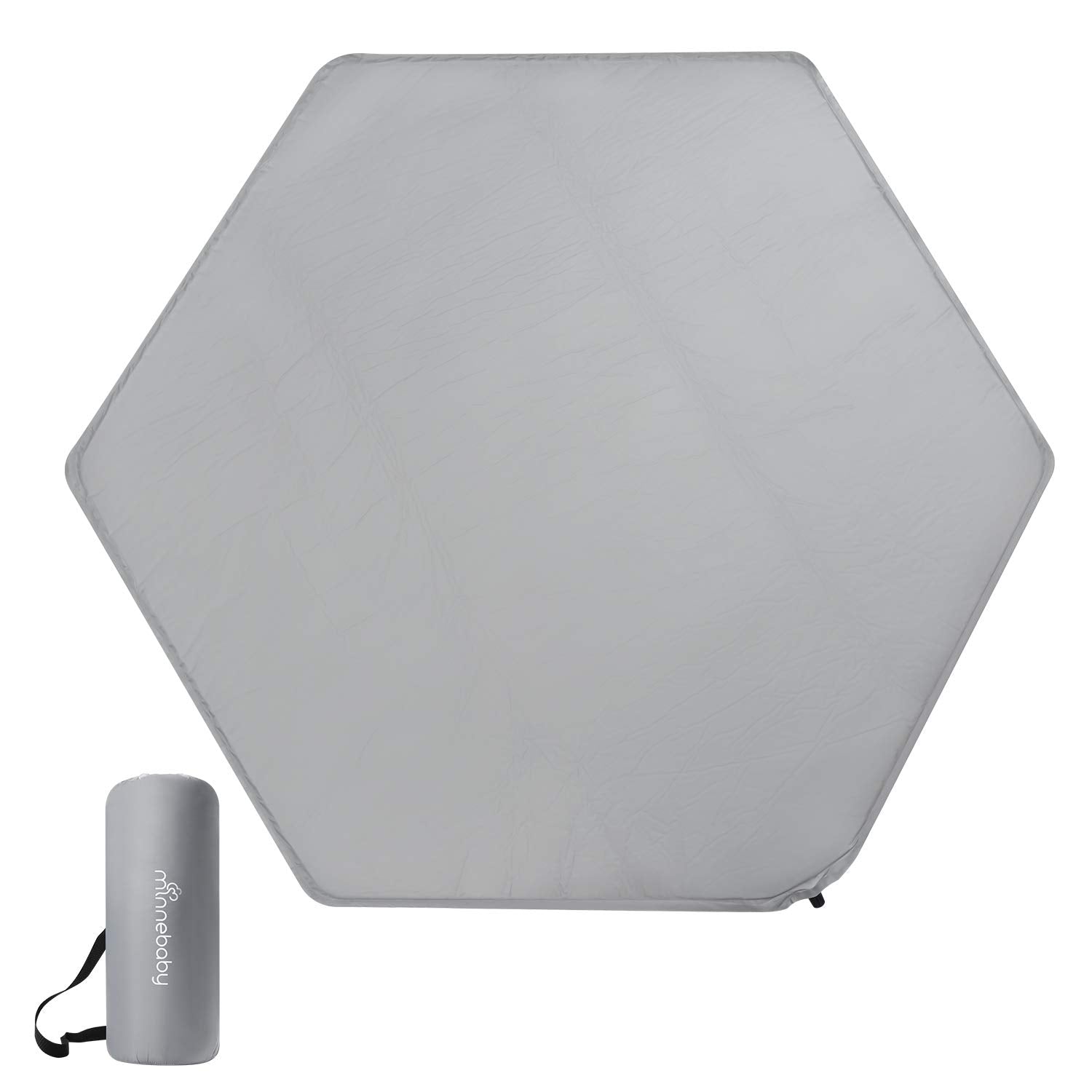 Minne Baby hexagon playpen mat front view shows a soft, safe crawl space.