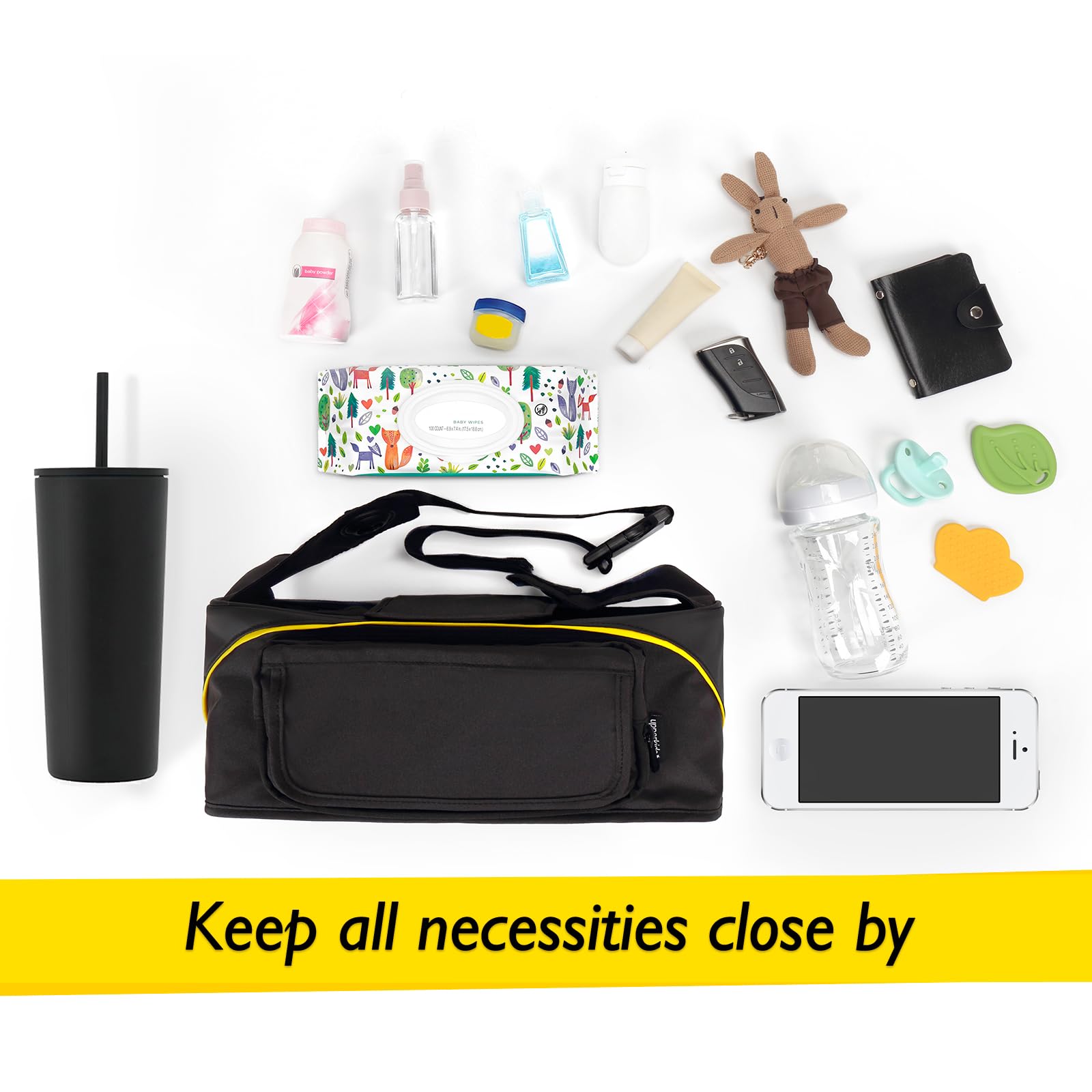 Minne Baby Upperkids Essentials Bag double cup holders keeps bottles upright