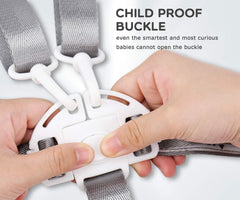 Durable nylon straps from Minne designed to last while remaining gentle on baby skin.