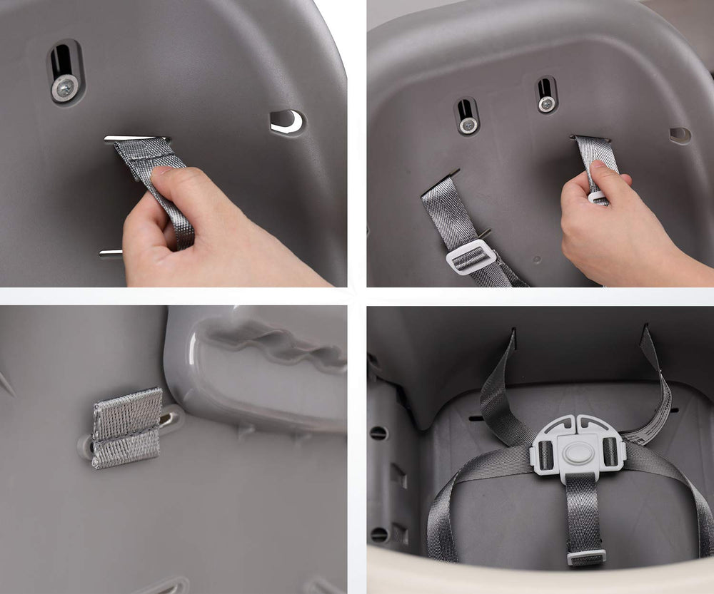 Standard-size straps fit most high chairs for quick refurbishment.