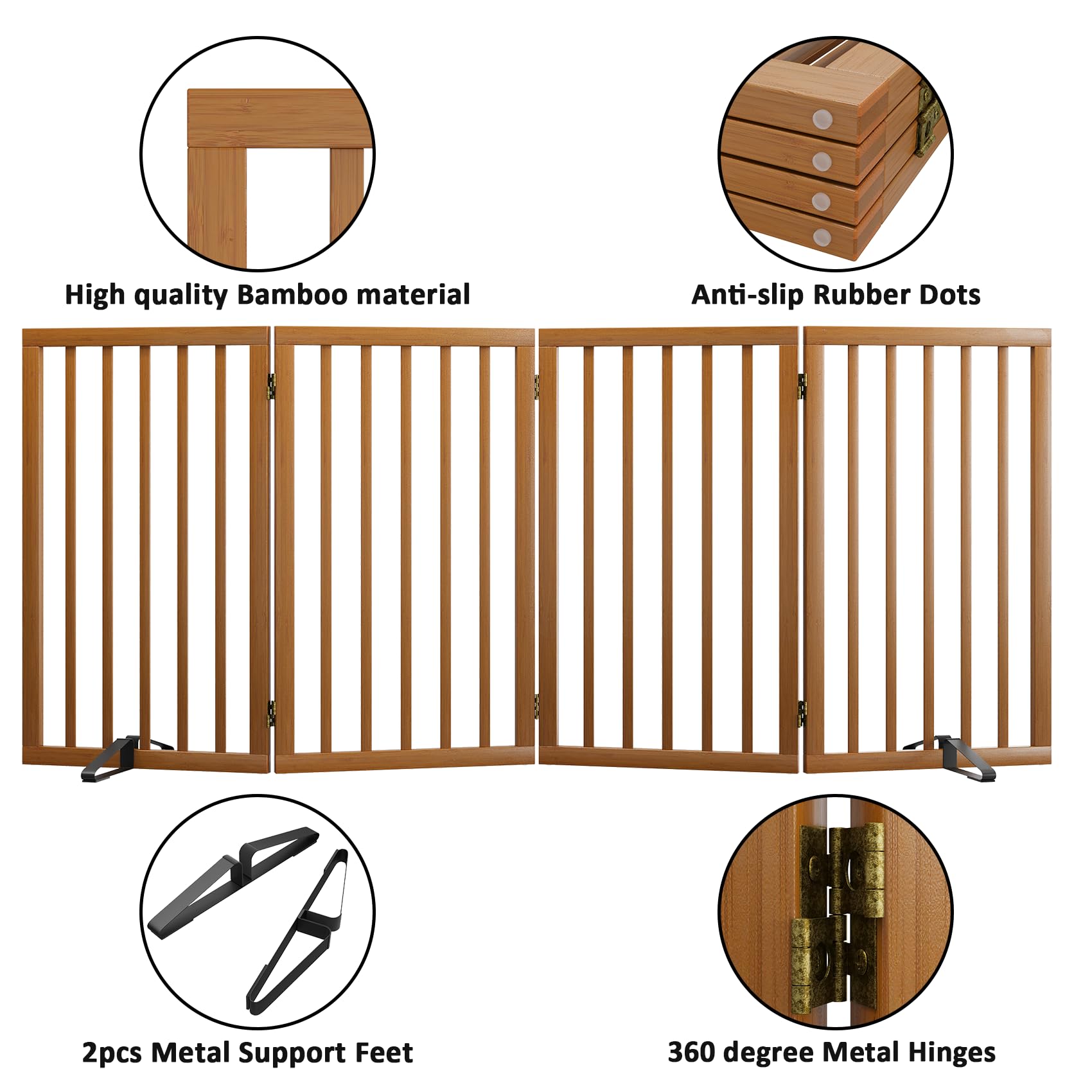 Mino Kesper dog gate extends to fit indoor doorways and wide openings.