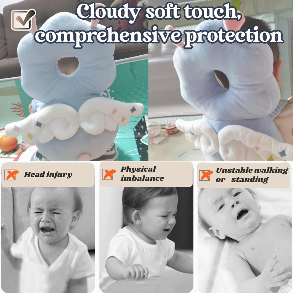 MINOCHI head protector backpack with o-shaped design distributing pressure.