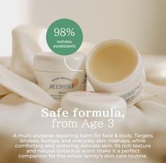 MINOIS balm applied to child knee for gentle relief