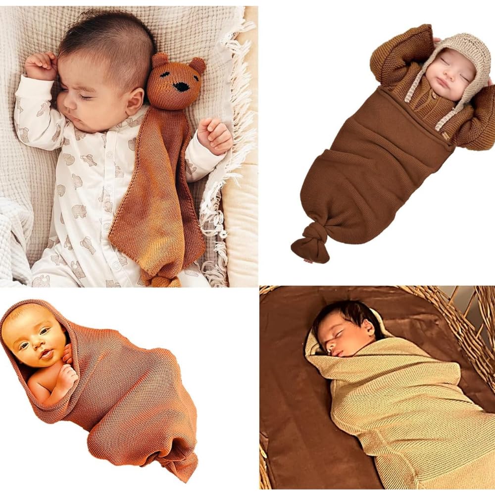 Minora ochre swaddle shows gentle breathable fabric for calm naps