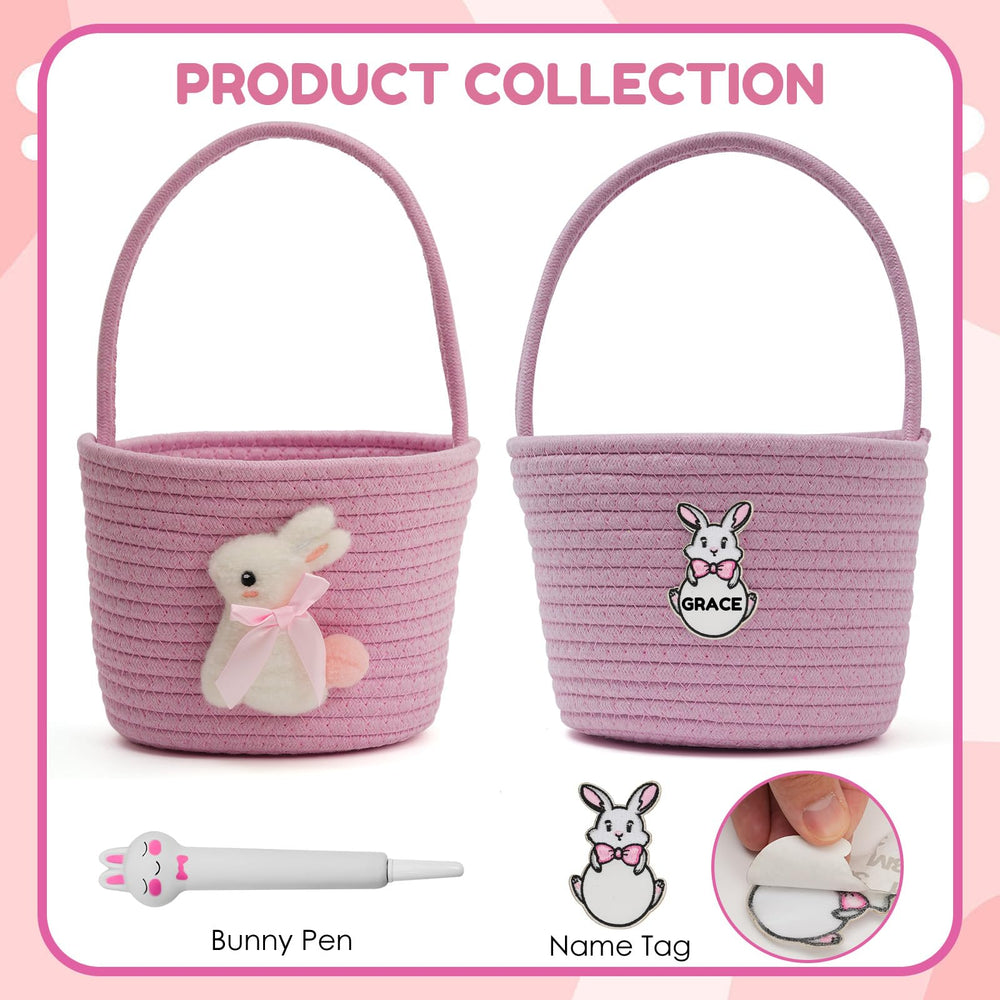 Minstely basket with bunny decoration, ideal for festive gifting.