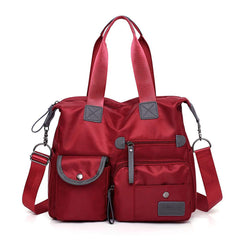 MINTEGRA Nylon Tote Bag front pocket keeps essentials organized and protected in light rain
