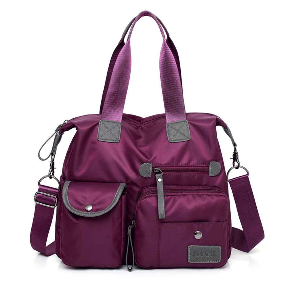 MINTEGRA nylon tote with front pockets keeps daily essentials organized on the go.
