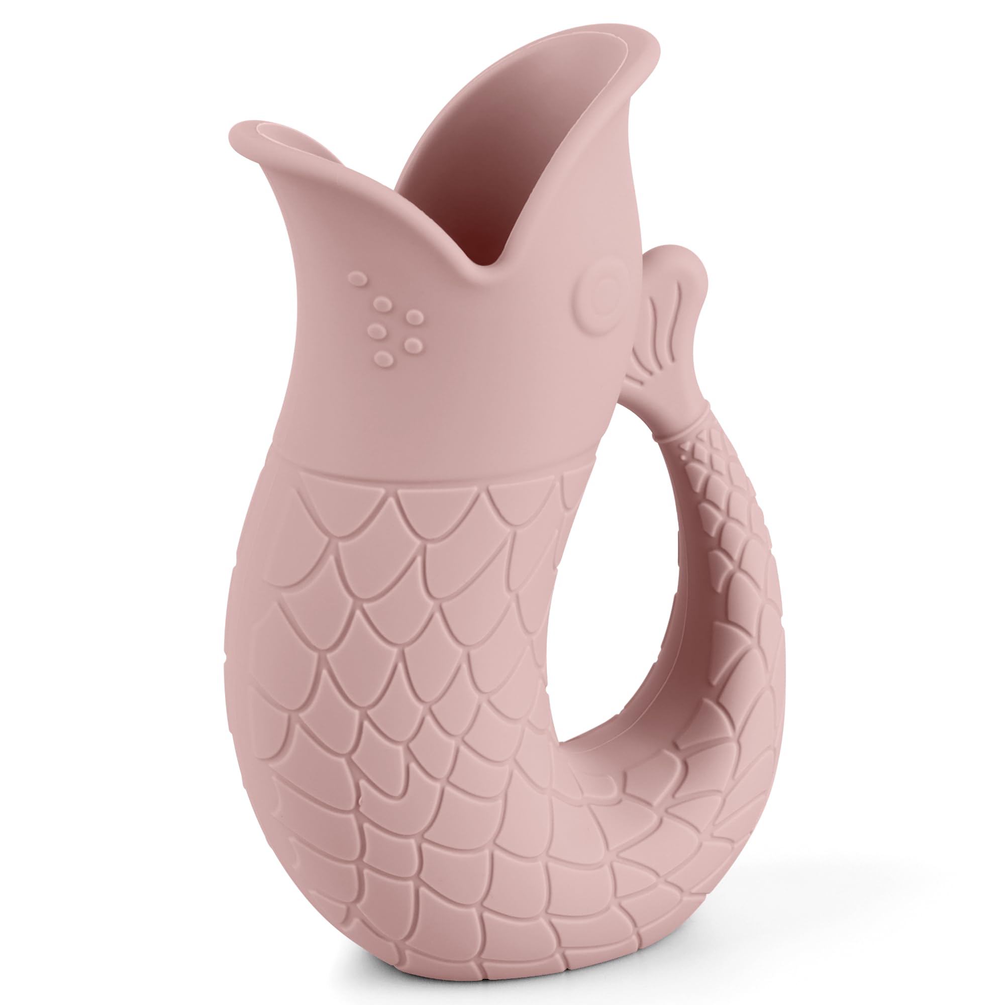 Mintlyfe baby bath rinse cup blush in front view for gentle rinsing