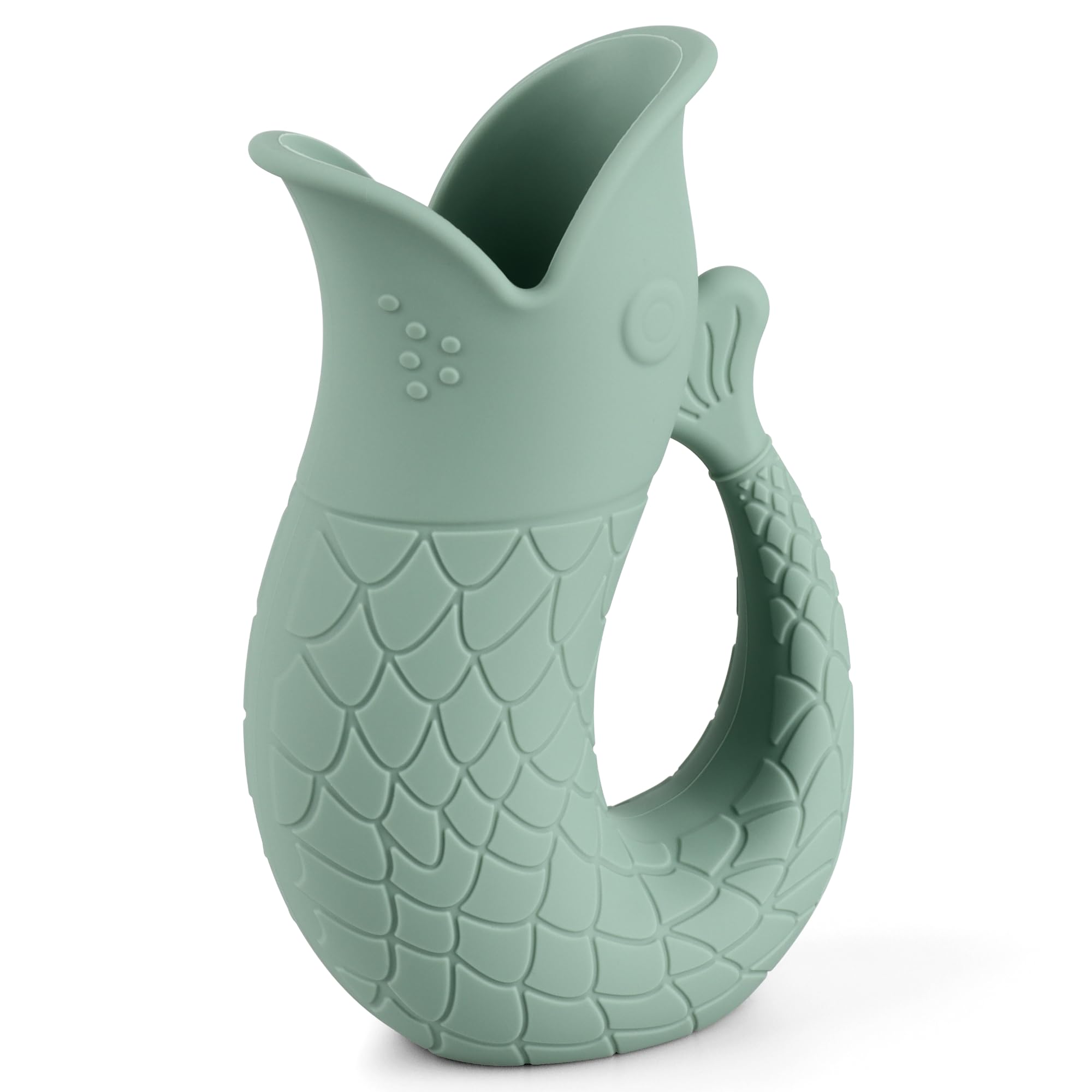 Mintlyfe baby bath rinse cup in Cambridge Blue with soft silicone finish for gentle rinsing.