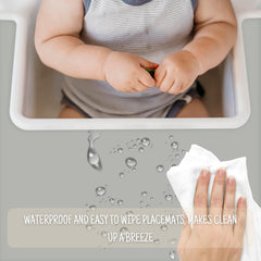 Mintlyfe dishwasher-safe placemat for easy cleaning after messes.
