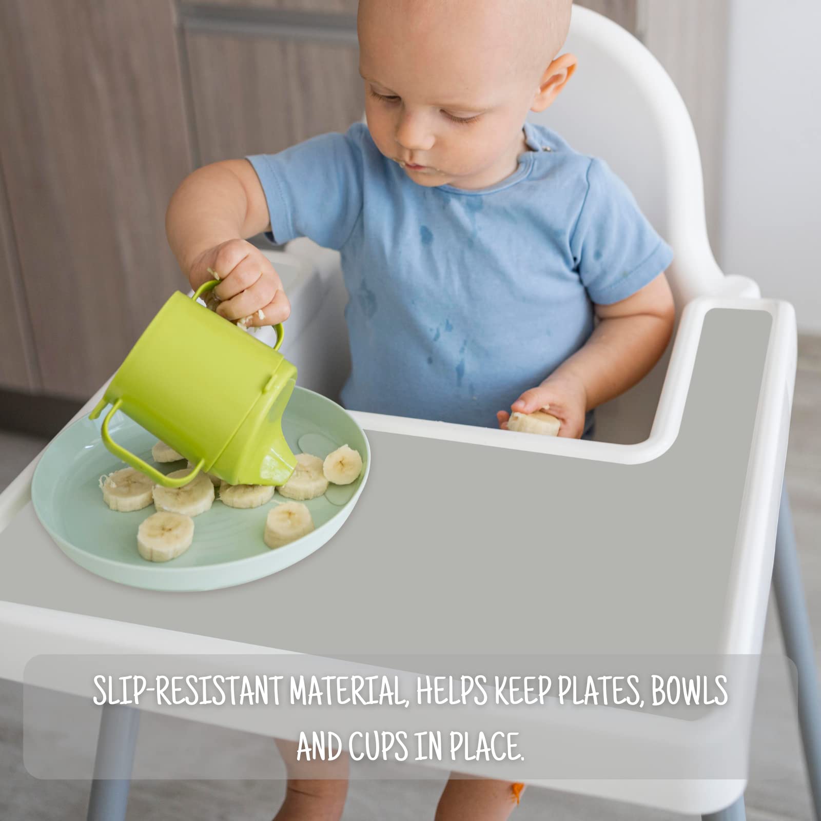 Mintlyfe microwave-safe placemat keeps warm foods ready for little hands.