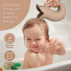 Mintlyfe silicone wash cup with handle in sand aids mess-free rinsing