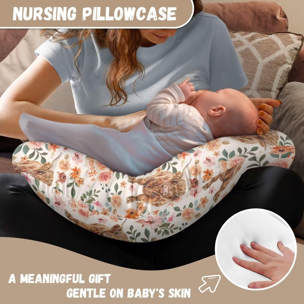 Baby comfortably nursing with Mintulipy cover during feedings.
