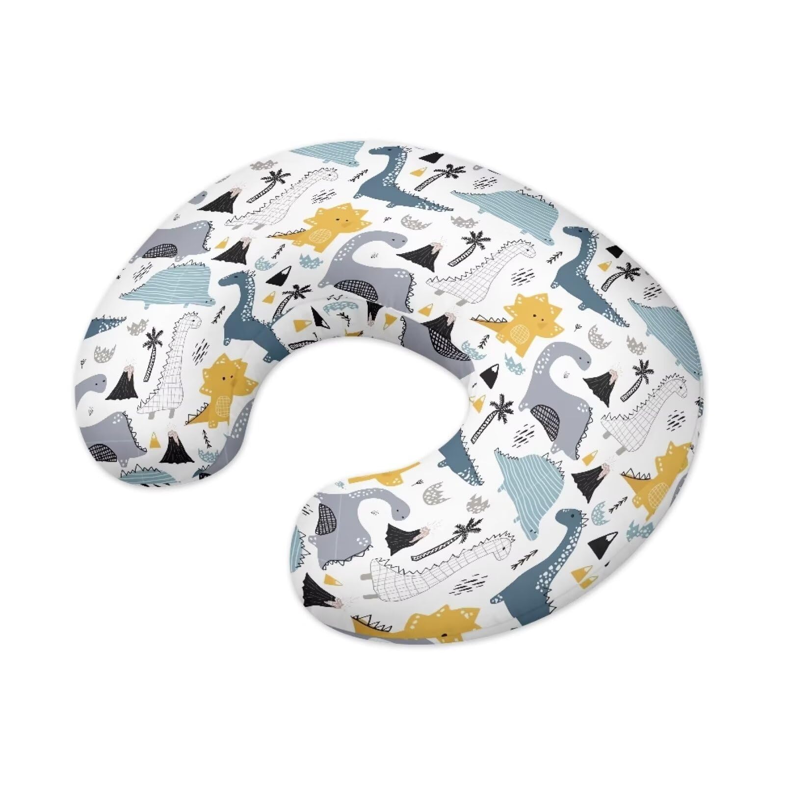 Close-up of the dinosaur pattern fabric, soft and breathable for baby comfort.