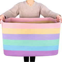 MINTWOOD Design 22in basket rectangle, ample storage for bulky blankets and linens.