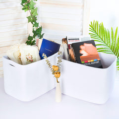 MINTWOOD Design cube-bin-box storage baskets provide versatile organization for desks and dressers