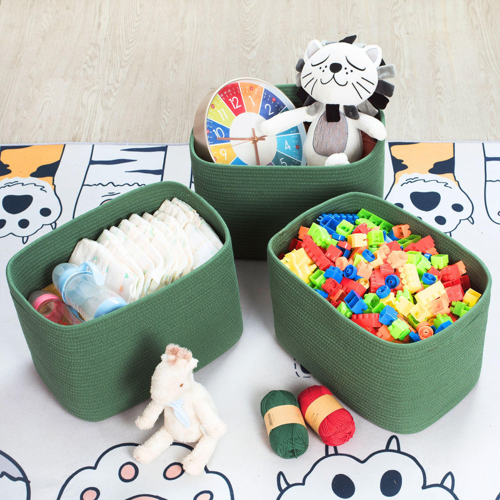 MINTWOOD Design forest green baskets collapsible design saves closet space