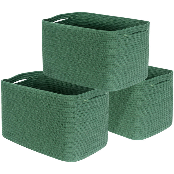 MINTWOOD Design forest green baskets front view for tidy shelves