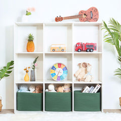 MINTWOOD Design forest green baskets with slit handles for easy carry