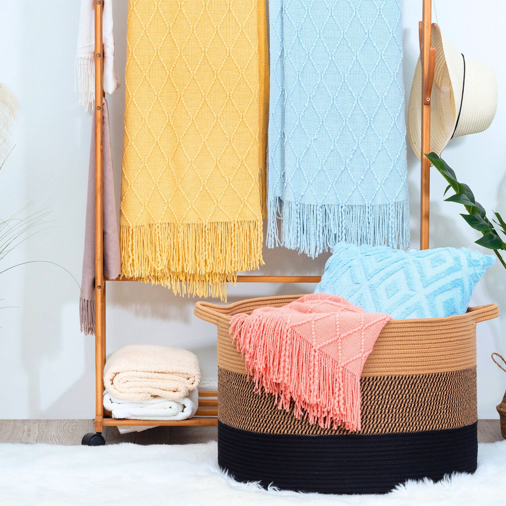 Mintwood Design neutral basket fits modern living rooms