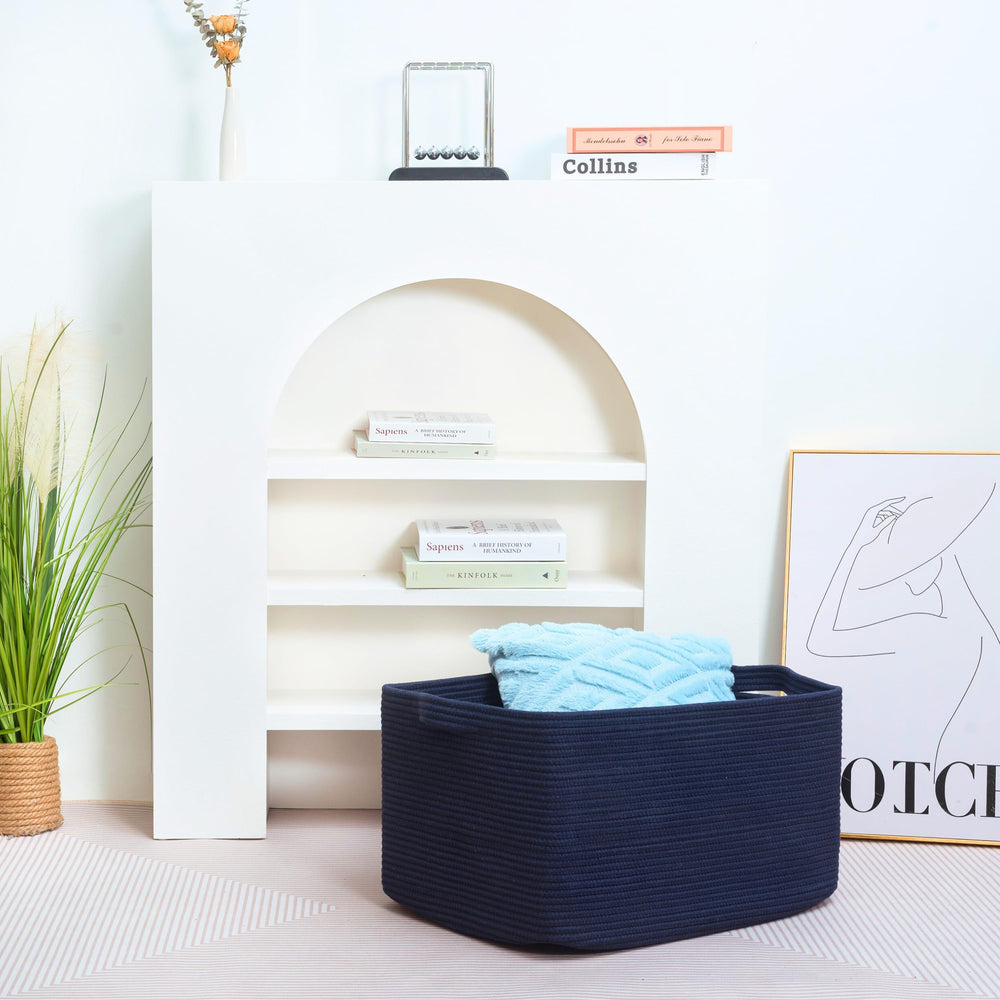 MINTWOOD Design portable collapsible basket folds flat for travel and storage