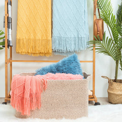 MINTWOOD Design rope storage basket with sturdy handles for towels
