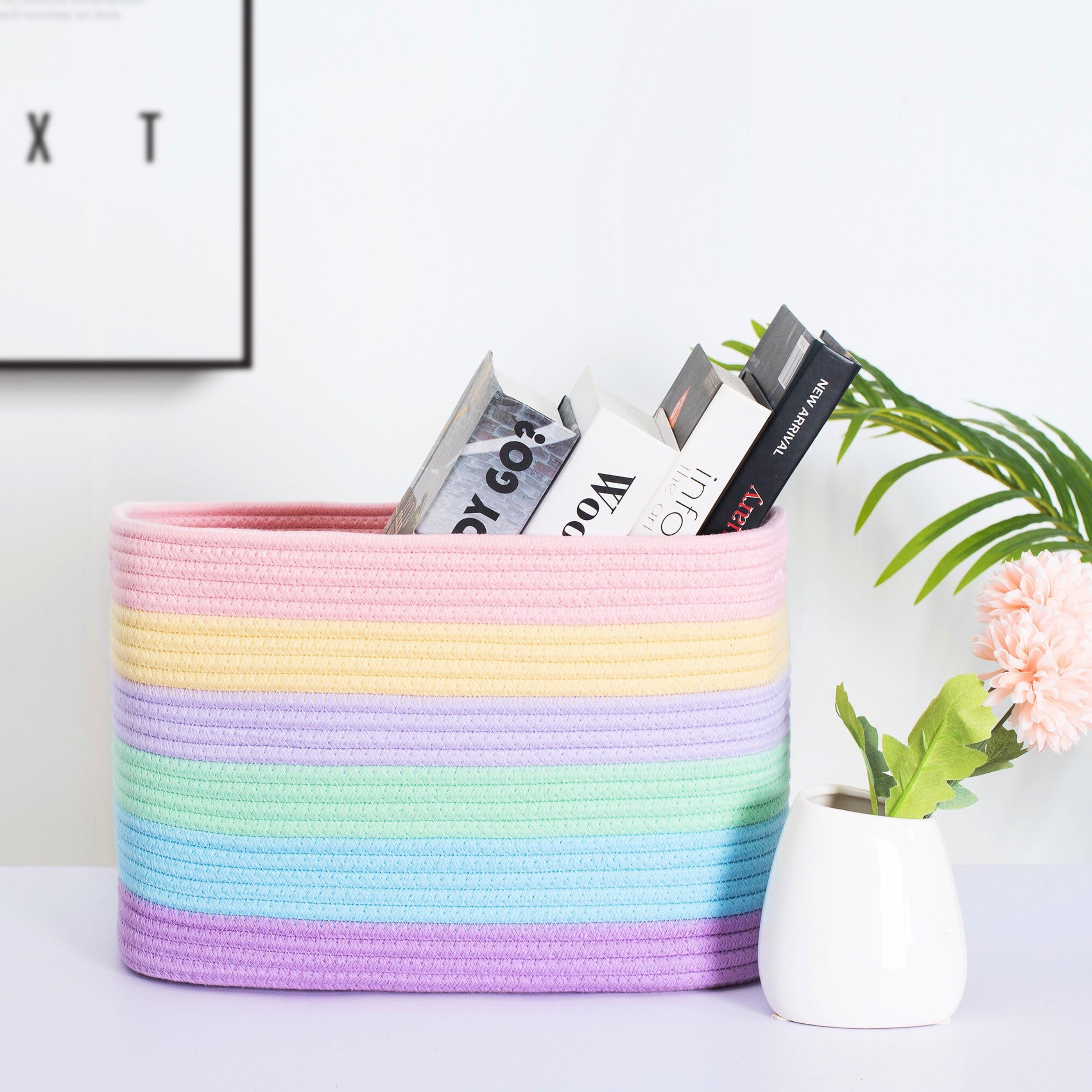 MINTWOOD Design woven storage bin adds decorative charm while concealing clutter.