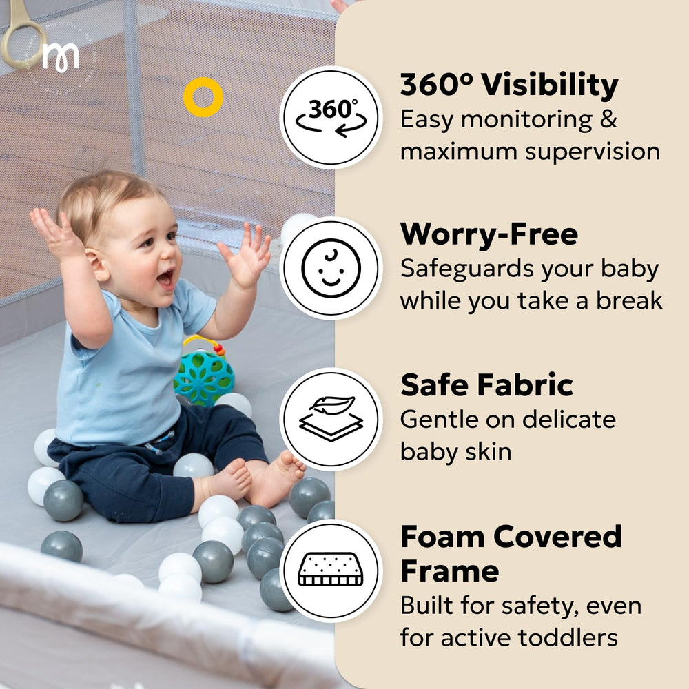 MioTetto playpen foam-tubes provide soft, safe boundaries