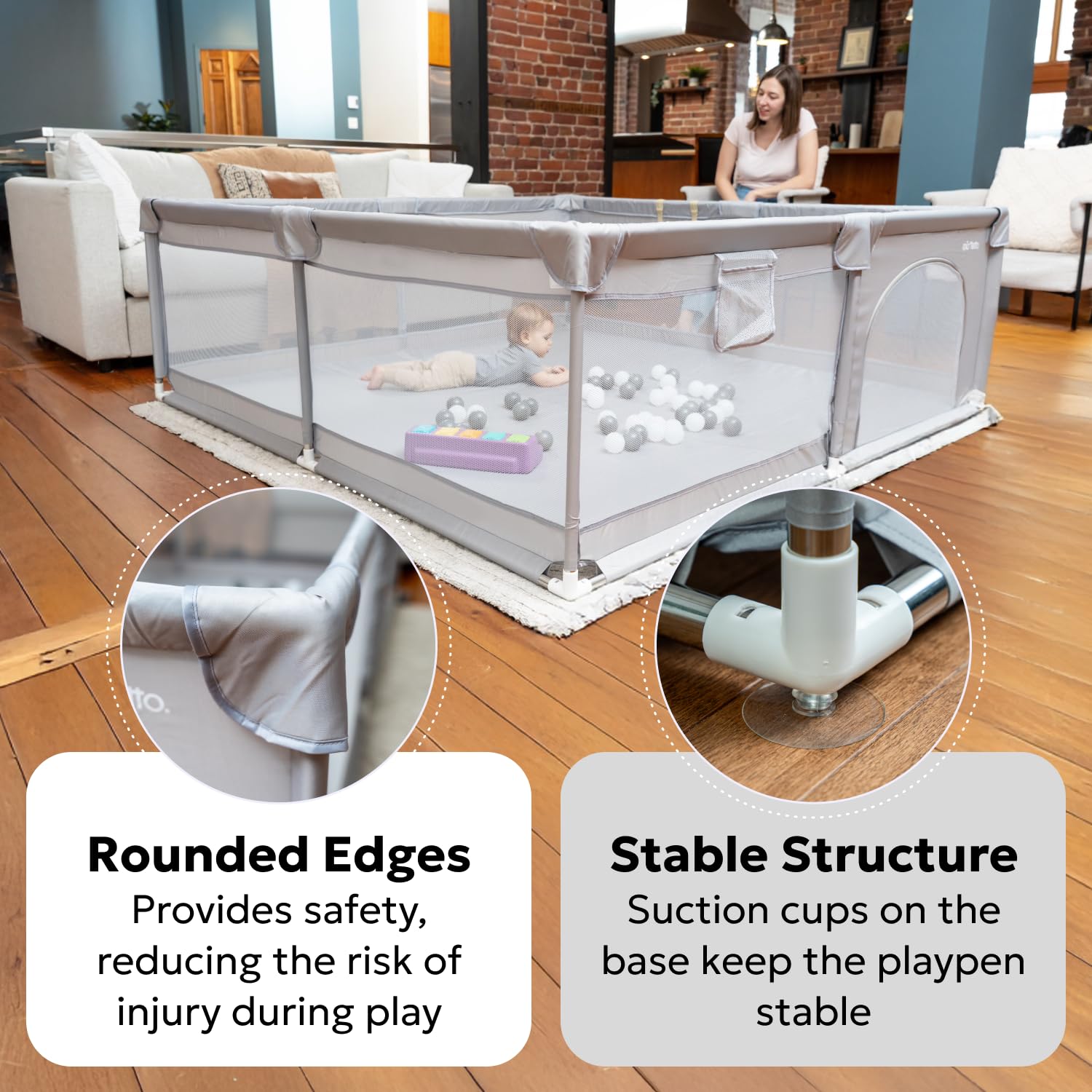 MioTetto neutral-modern design blends with living rooms and nurseries.