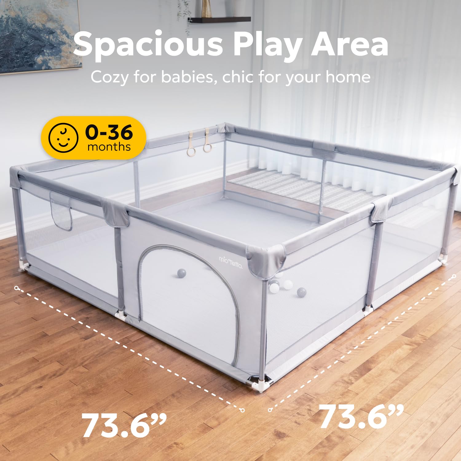 MioTetto twins-friendly playpen suits siblings sharing a space without crowding.