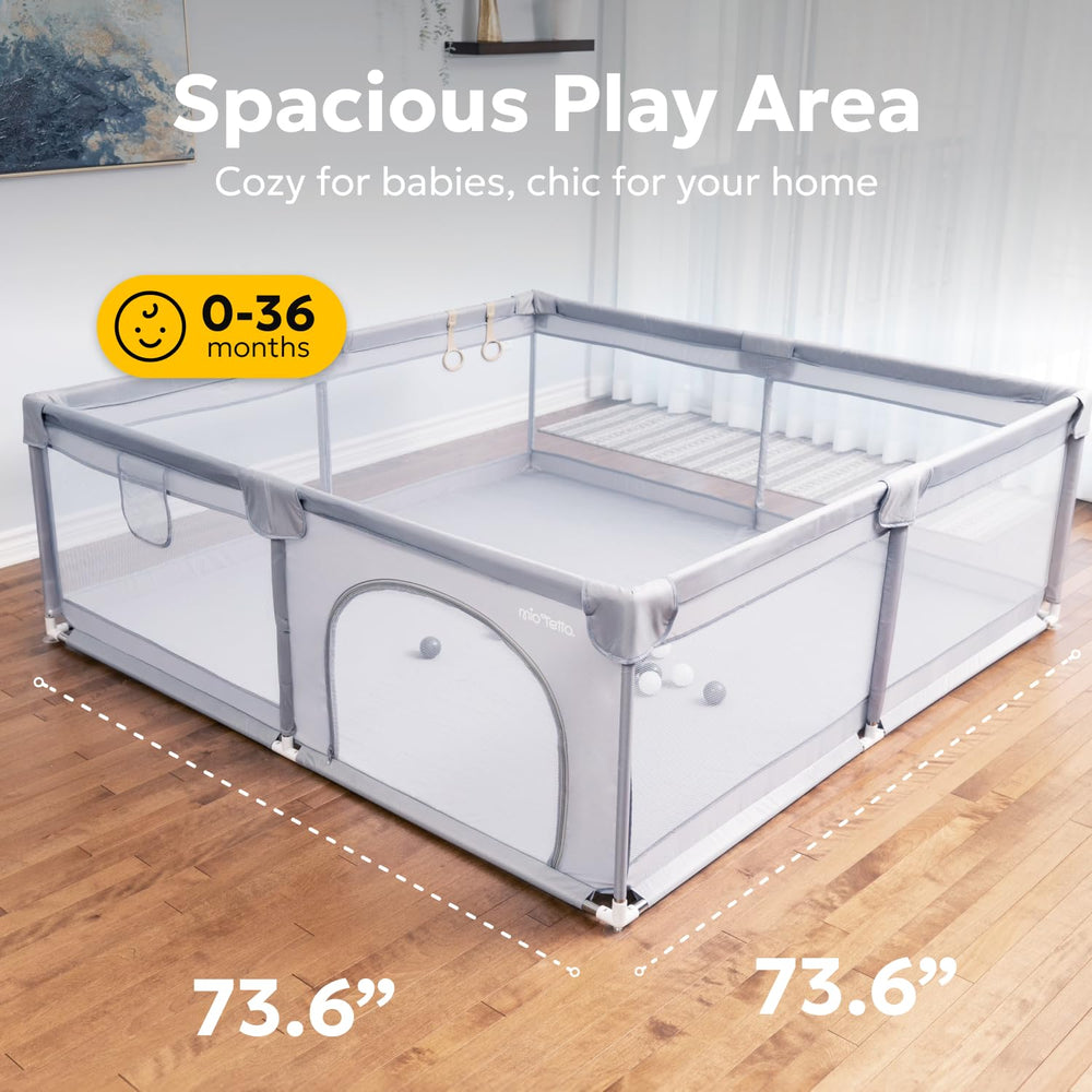 MioTetto twins-friendly playpen suits siblings sharing a space without crowding.