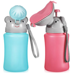 Mipcase elephant-design urinal bottle ideal for travel and potty training.