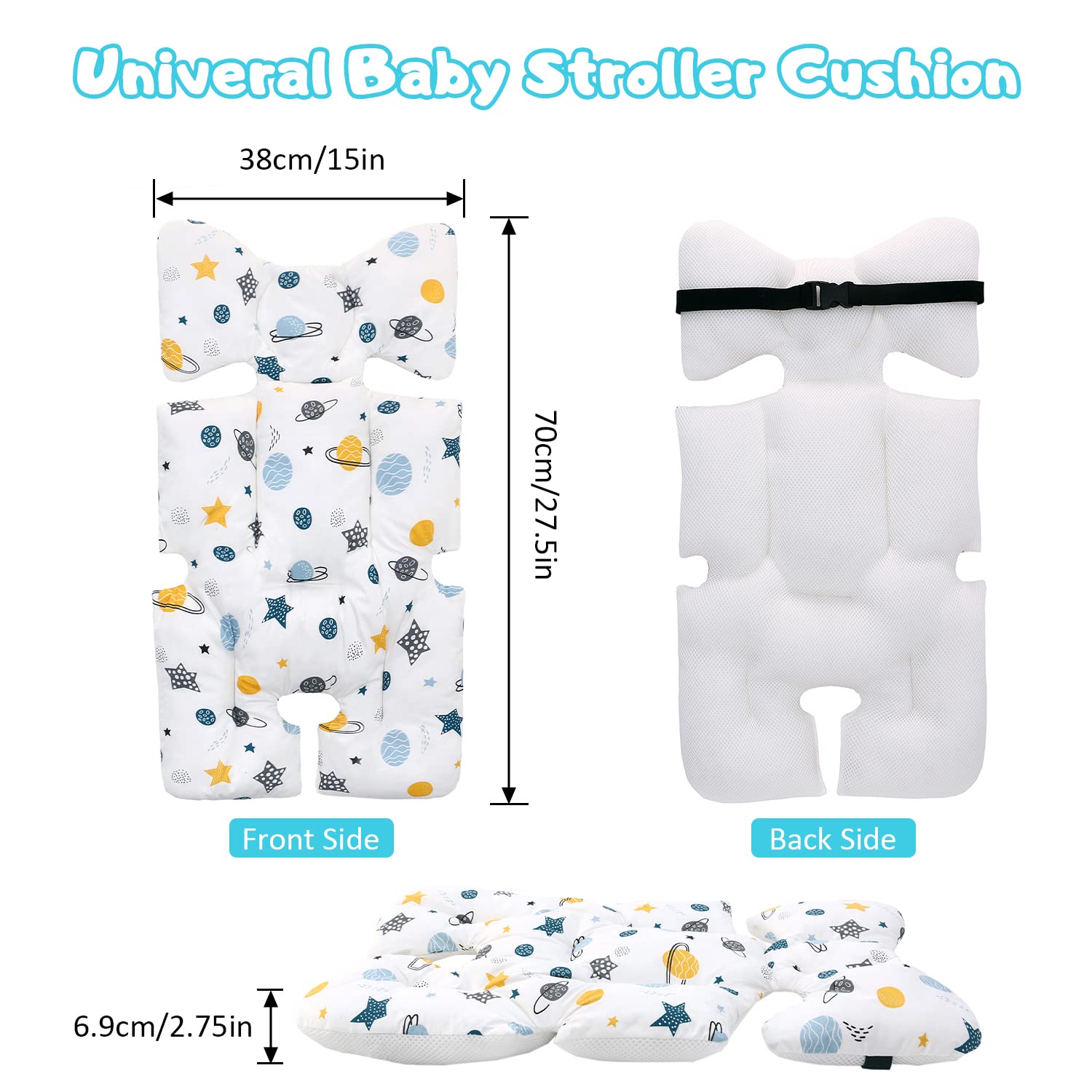 Miracle Baby Stroller Liner features 3D air mesh for breathable use.