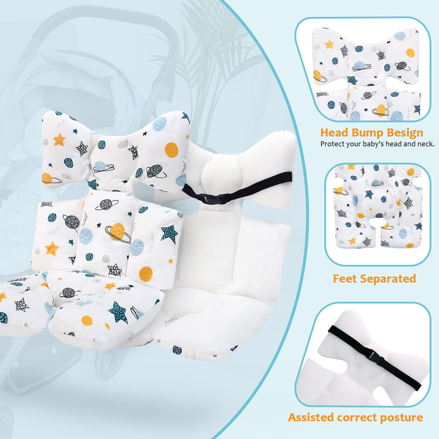 Miracle Baby Liner with easy installation buckle stays securely in place.