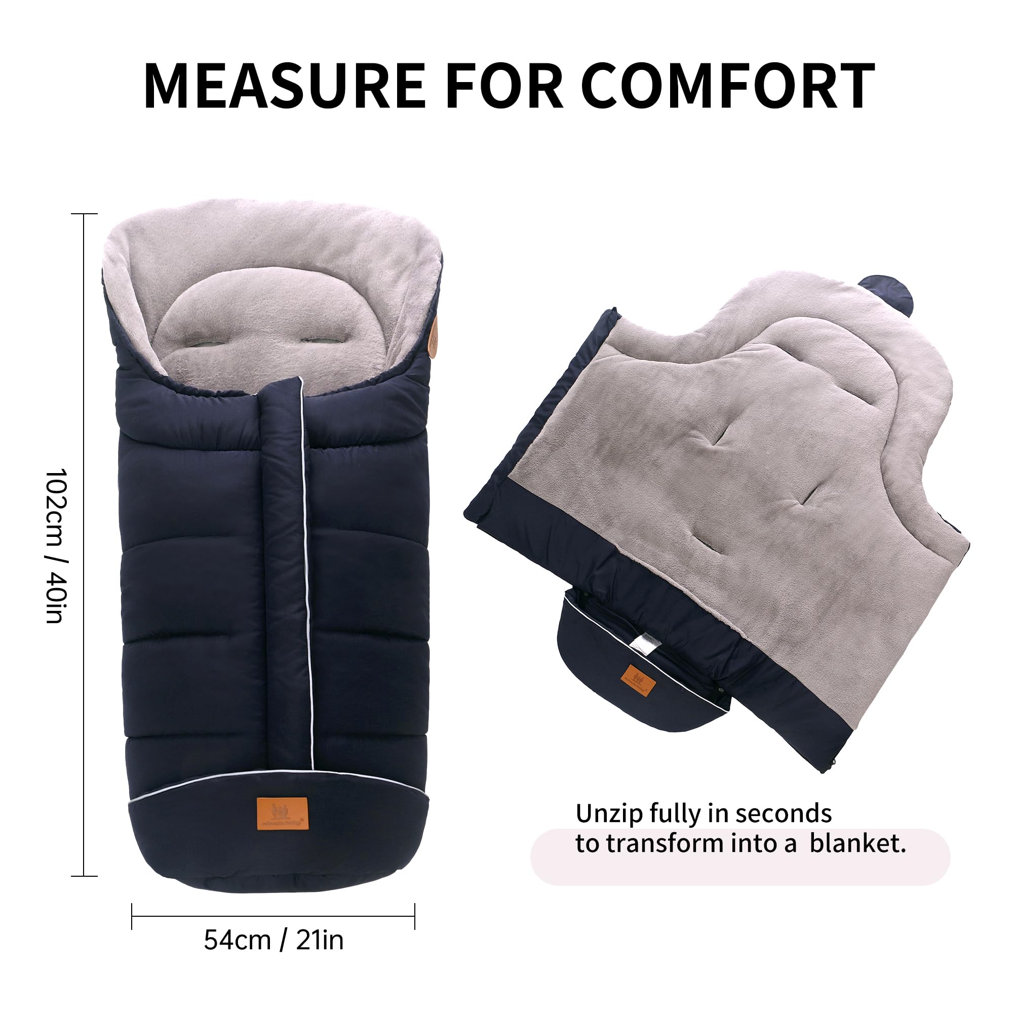 Miracle Baby bunting bag universal stroller fit and harness openings