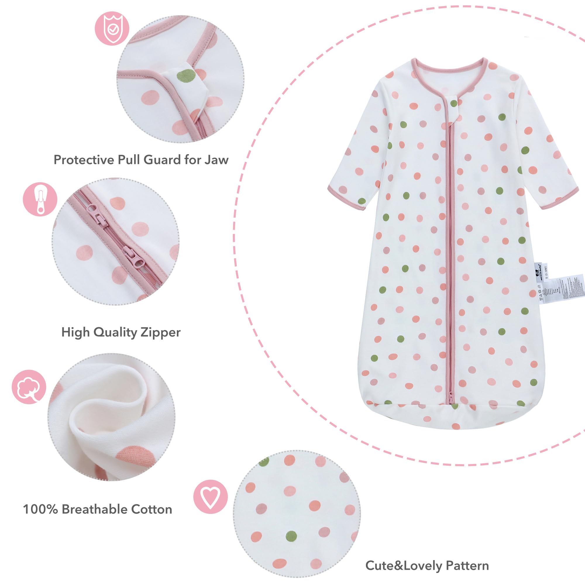 Miracle Baby cotton sleep sack is machine washable for easy care