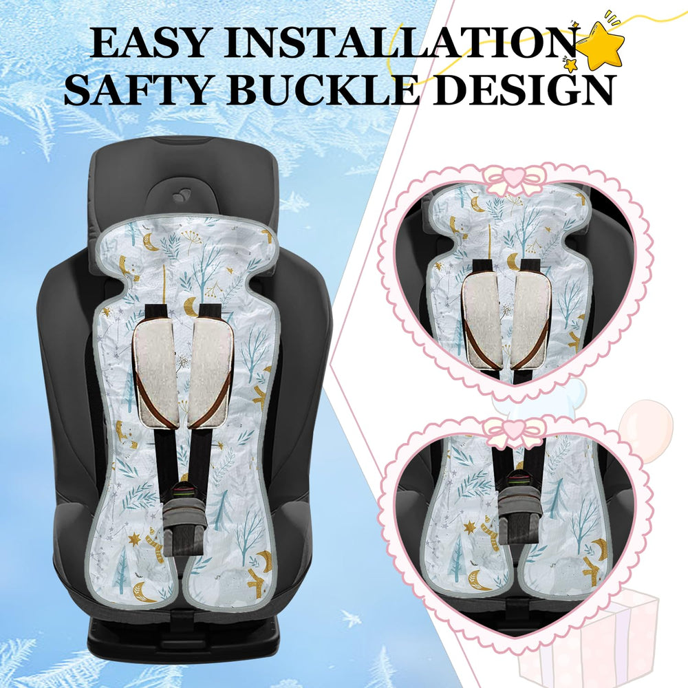 Miracle Baby cooler pad showing reinforced belt slots for quick, secure installation.